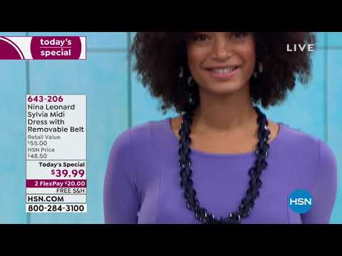 Nina Leonard Sylvia Midi Dress with Removable Belt