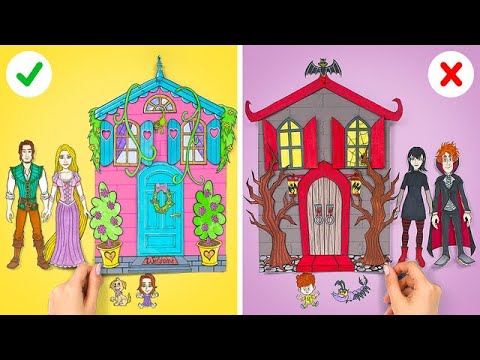 Casa de Princesa VS. Casa de Vampiro || Artesanatos Fáceis com Papel