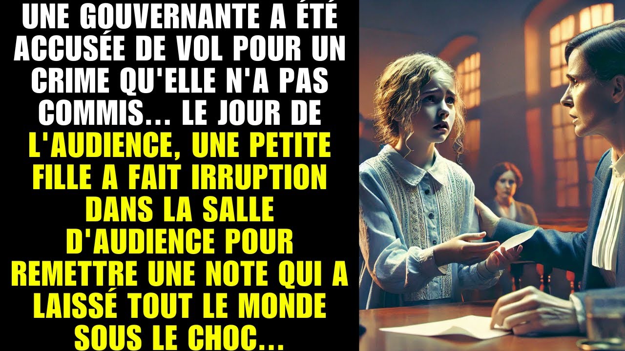 Une gouvernante accusée à tort, une fille interrompt l’audience avec une note qui choque tous.