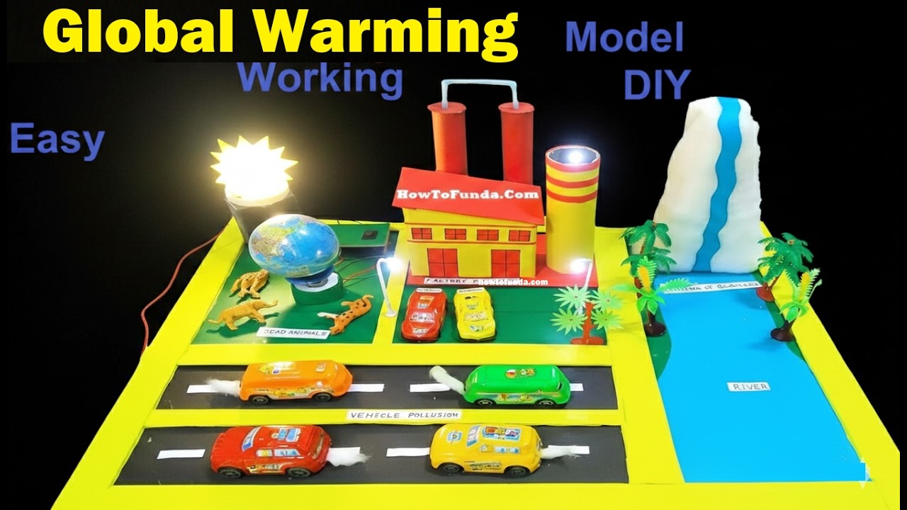 global warming working model making | DIY |  climate change |  geography project | howtofunda