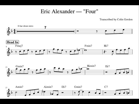 Eric Alexander — "Four" (1998) Tenor Sax Transcription [complete track]