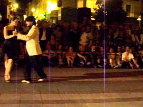  Fernando Sanchez  and  Ariadna Naveira  are  dancing  to  the  tango  "  Tristeza Marina  "