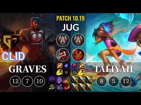 GEN Clid Graves vs Taliyah Jungle - KR Patch 10.19