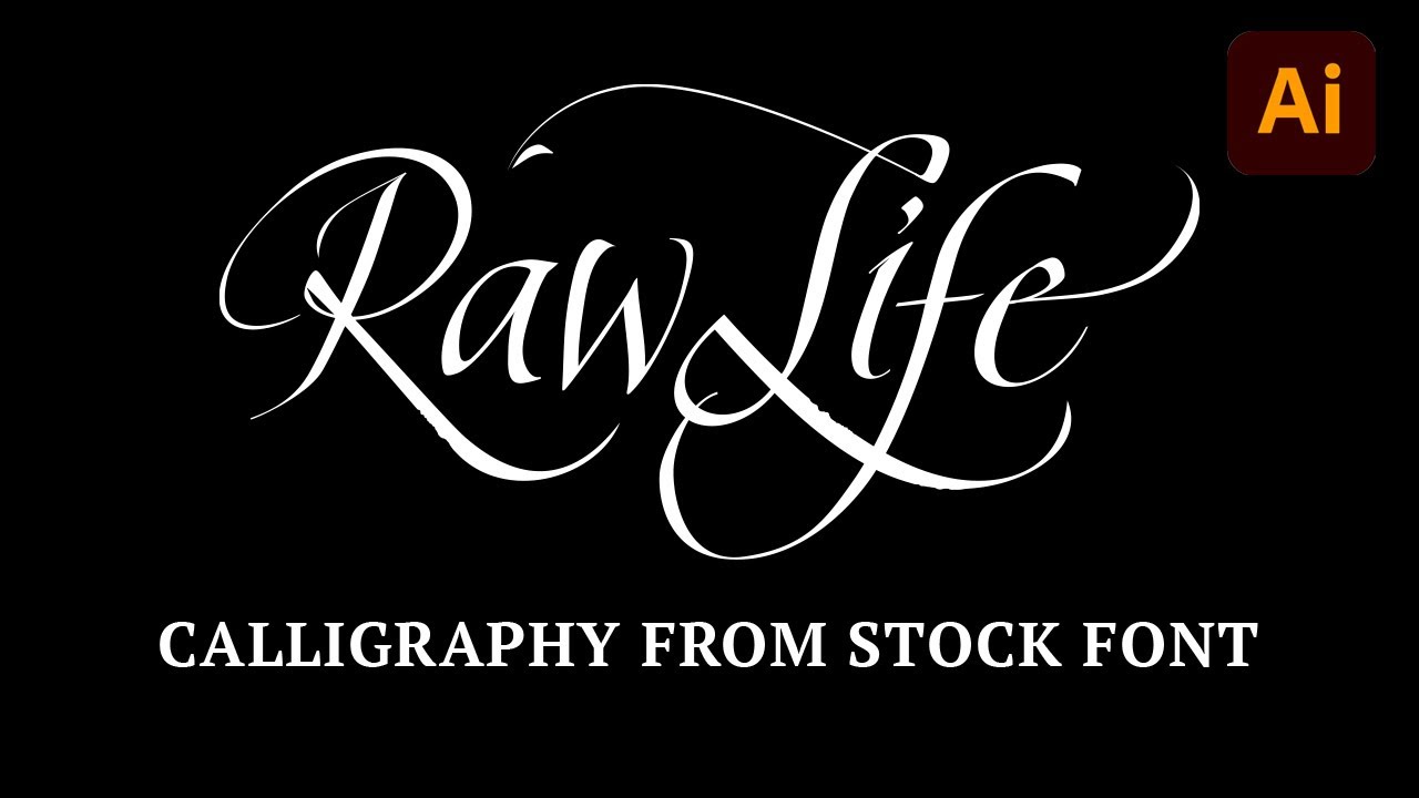 Making calligraphy from a stock font. Adobe Illustrator tutorial