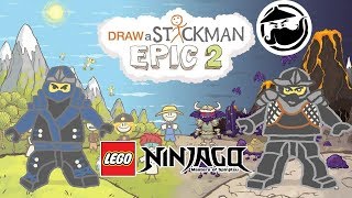 LEGO Ninjago MOVIE Draw A Stickman: EPIC 2 - Drawn Below Gameplay - Jay Save Cole Story Adventure