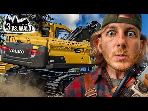 LS22 - TEICHTROCKENLEGUNG mit einem VOLVO 80 Tonnen BAGGER | 3 vs. Wald #35 | Farming Simulator 22