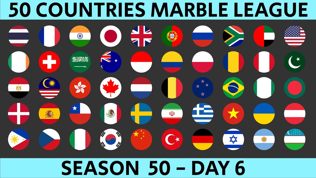 50 Countries Marble Race League Season 50 Day 6/10 Marble Race in Algodoo
