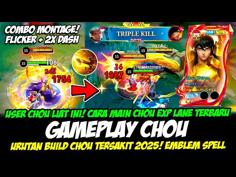 CARA MAIN CHOU META TERBARU + COMBO CHOU EXP MONTAGE❗BUILD CHOU TERSAKIT❗GAMEPLAY CHOU SAINT SEIYA