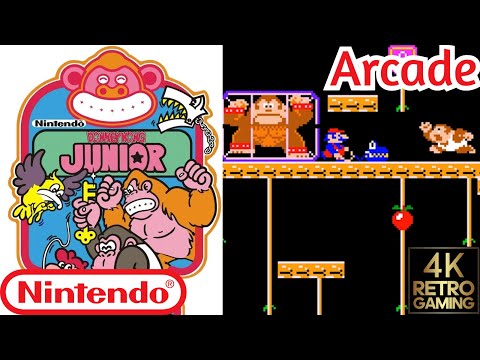 Donkey Kong Jr. Arcade ( Nintendo 1982 ) 4k Gameplay