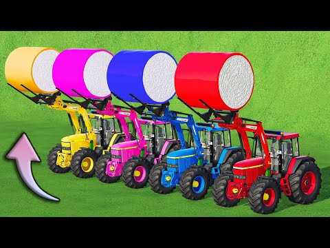 TRANSPORTER OF COLORS! BIG COTTON BALING with JOHN DEERE TRACTORS! FS22