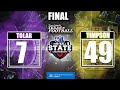 2A Division 1 Instant Reaction: Timpson 49 Tolar 7
