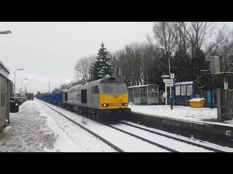 60055 6Z20 Chaddeston sdgs- Carlisle VQ, at Blythe Bridge in the snow 10.2.20