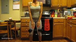 Booty Exercise Double Squat Pulses with Band