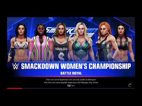 WWE 2K19 Becky VS Charlotte,Naomi,Billie,Carmella,Peyton Battle Royal WWE Smackdown Women's Title