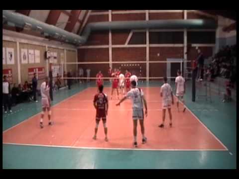 Petar Turanjanin # 8 middle blocker & Kostic Ivan setter # 6 red shirt - vs Ok Mladi Radnik