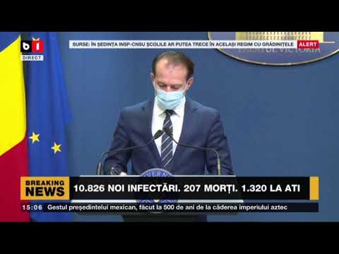 STIRI B1 ORA 15.00 CU ANDREEA MORARU - O NOUA ZI CU APROAPE 11.000 DE INFECTARI