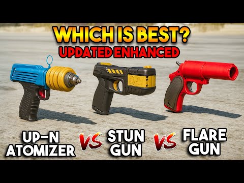 GTA 5 ENHANCED : UP-N-ATOMIZER VS STUN GUN VS FLARE GUN (WHICH IS BEST?)