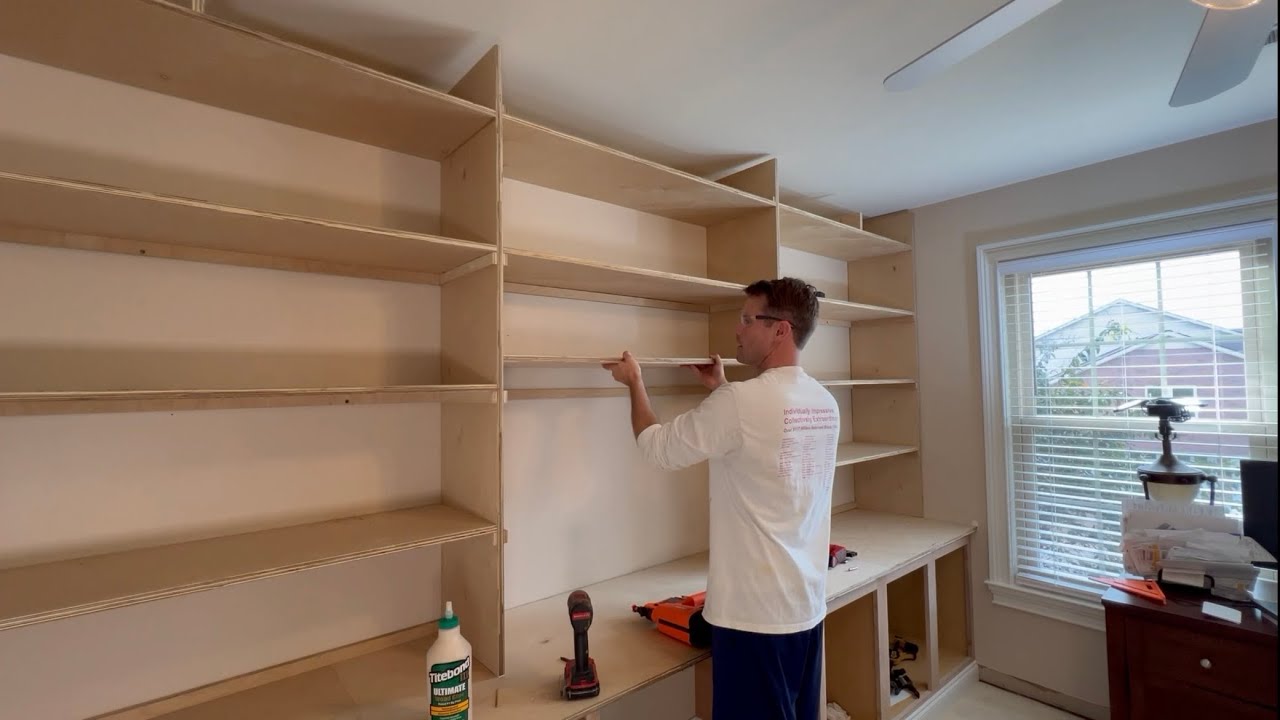 How I Built Custom Built-In Shelves and Desk for Under $1,100