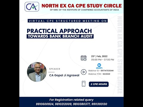 VCM on Practical Approach towards Bank Branch Audit