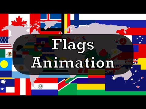 World's flags animation (with names)