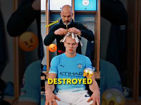 💀😂Pep Guardiola CUT Halland’s Hair?! 😂✂️#halland #Halland_hair #meme #soccer  #ميمز_هالاند