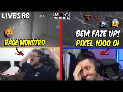 RAGE MONSTRO DO PALUH, PIXEL 1000 QI DE AZAMI DO ASTRO, BALINHA DO NESK - MELHORES MOMENTOS LIVES R6