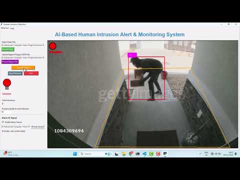 🛡️👤 Human Intrusion Detection System | Real-Time Security Monitoring | AI + YOLO + Python + Tkinter