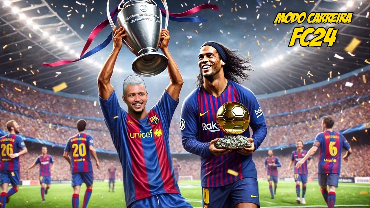 MODO CARREIRA DO CADUH PELO BARCELONA COMPLETO no FC24 | O FILME do CADUH TREM !!