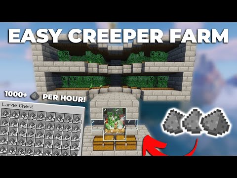 BEST Minecraft Creeper Farm - 1000+ Per Hour Gunpowder Farm 1.17