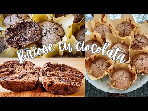 Briose pufoase si rapide  cu cacao si fulgi de ciocolata