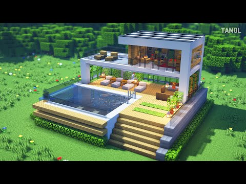 ⚒️ Minecraft: How To Build a Modern House With Swimming Pool_Minecraft Architecture: Modern House With Swimming Pool