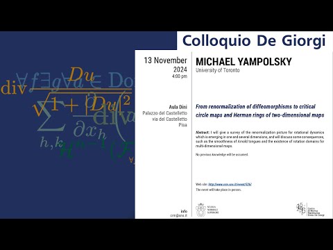Colloquio De Giorgi - From renormalization of diffeomorphisms to critical circle...-12 novembre 2024