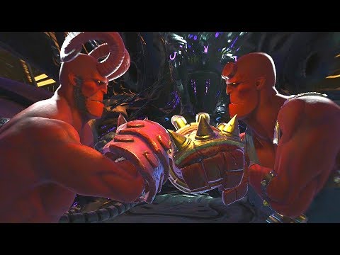Injustice 2 - Hellboy Vs Hellboy All Mirror Intro Dialogue/Clash Quotes, Super Move, Victory Pose