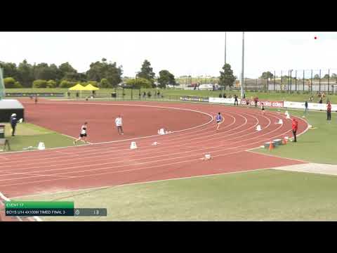 Boys U14 4x100m Timed Final 3: 2021 Commonwealth Bank State Relays Championships // LAVicTV
