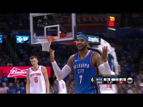 Anthony,Westbrook,George 1st Half Highlights - OKC Thunder vs. New York Knicks - 19/10/2017