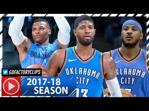 Russell Westbrook, Carmelo Anthony & Paul George BIG 3 Highlights vs Celtics (2017.11.03) - STRUGGLE