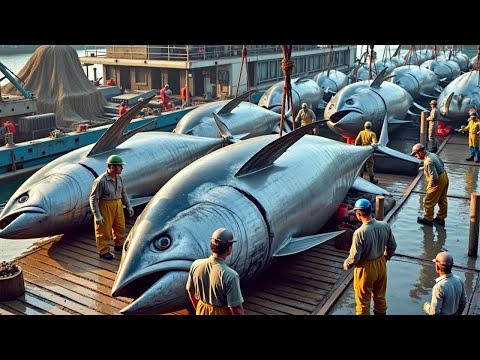 How to Catch Swordfish in the Ocean, Hunting Giant Swordfish with Long Line on Boat!