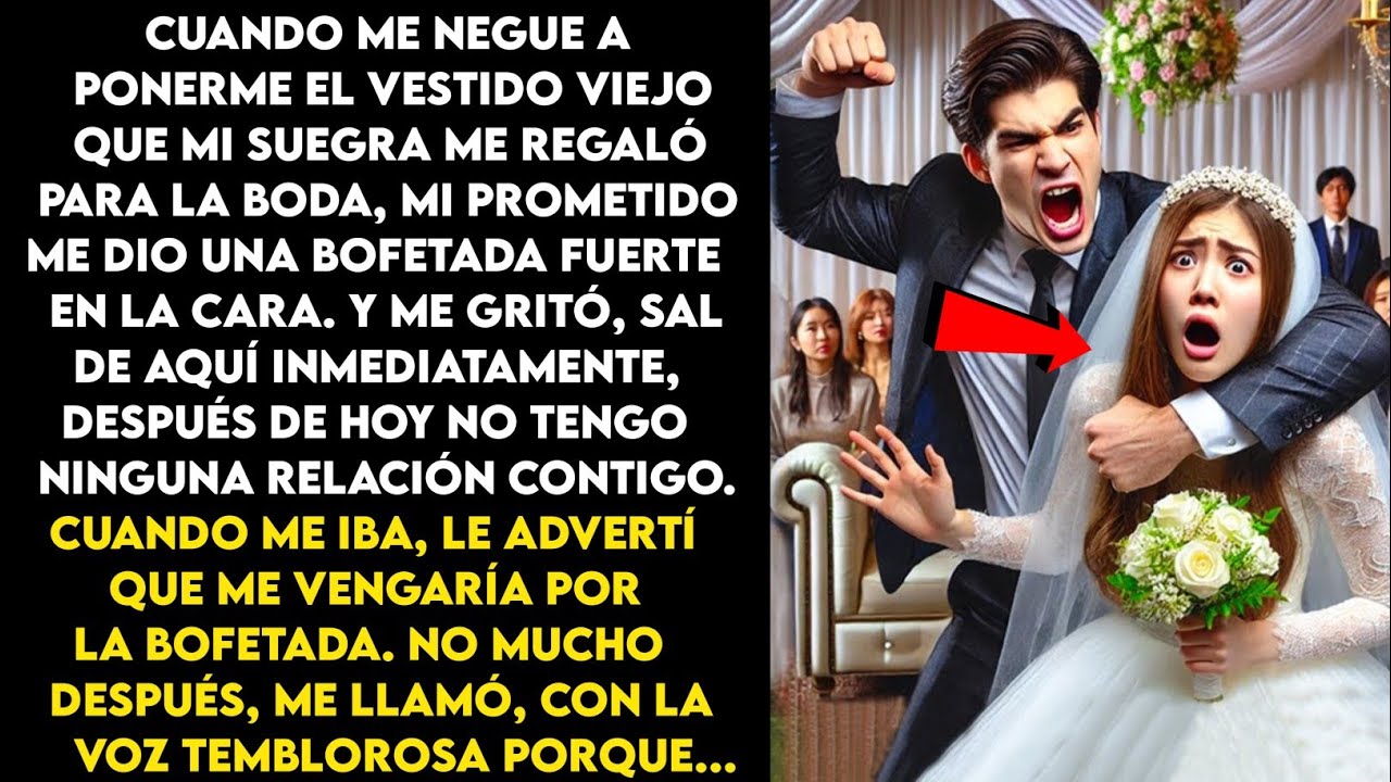 “Cuando me negué a usar el vestido de mi suegra en mi boda, mi prometido me dio una bofetada en la