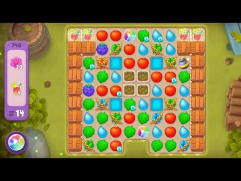 Gardenscapes Level 740 Super Hard Level All Goals Complete - Playrix Gameplay