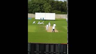 Mohammad Amir bowling in a a warmup game 24th June 2016