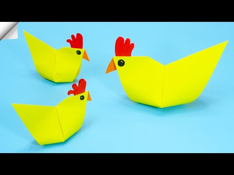 How to Make a Paper Chicken Easter paper Crafts Easy paper crafts