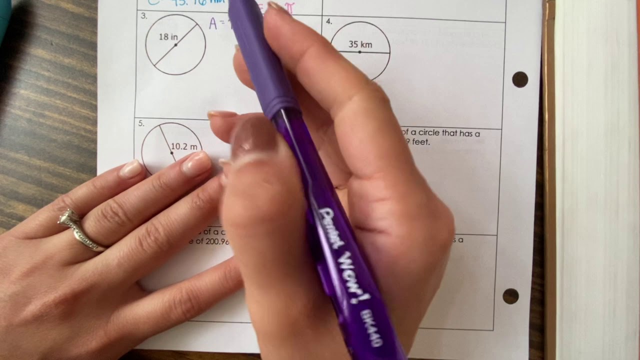 Area & Circumference of Circles - Notes & Practice Worksheet Video