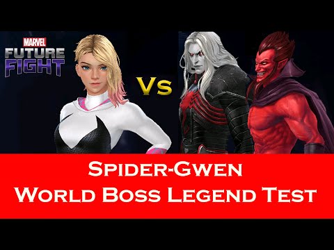 Spider Gwen New Uniform Test In World Boss Legend - Marvel Future Fight