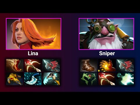 Lina vs Sniper Mid Matchup (top 500 Europe) patch 7.32d