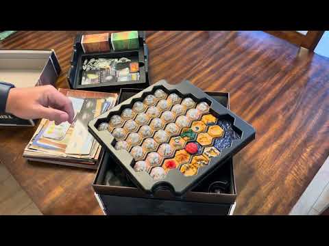 Terraforming Mars, Mounted Maps Big Box Extension. Storage explanation, unboxing and re-boxing.