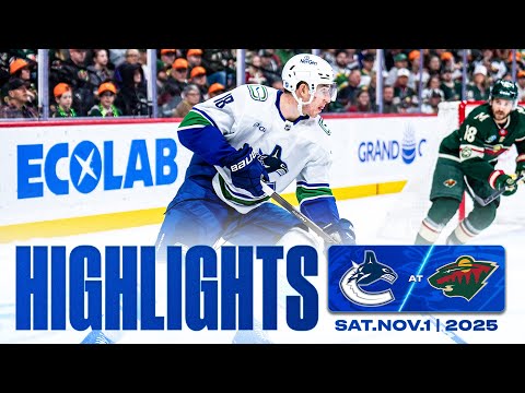 Game in 10 | Vancouver Canucks at Minnesota Wild Highlights (Nov 1, 2025)