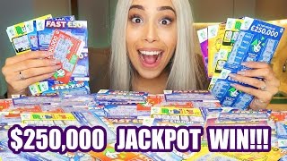 EPIC $1,000 SCRATCH CARD LOTTO CHALLENGE!💰😱(SHE WON $250,000 JACKPOT)