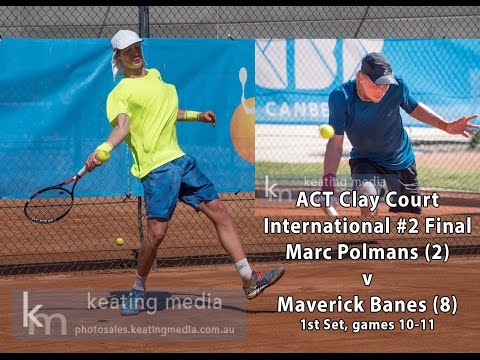ACT Clay Court International #2 final - games 10 and 11 opening set - Marc Polmans v Maverick Banes