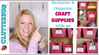 Declutter and Organize Craft Supplies with Me - Dollar Tree Organizing!