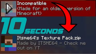 FIX: Incompatible - Made For An Older Version Of Minecraft Tutorial